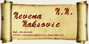 Nevena Maksović vizit kartica